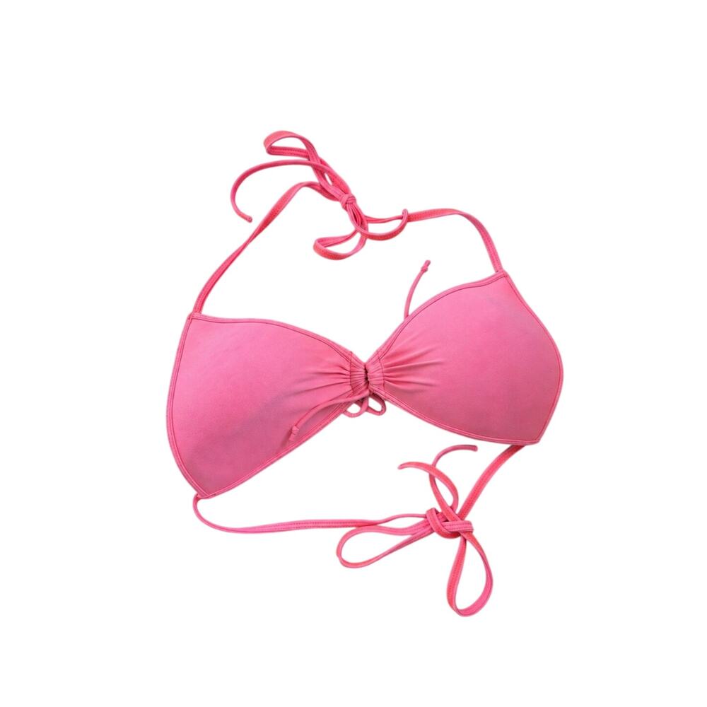 Body Glove Hot Pink Push Up Heart Bikini Top Halter Tie Neon Swim S